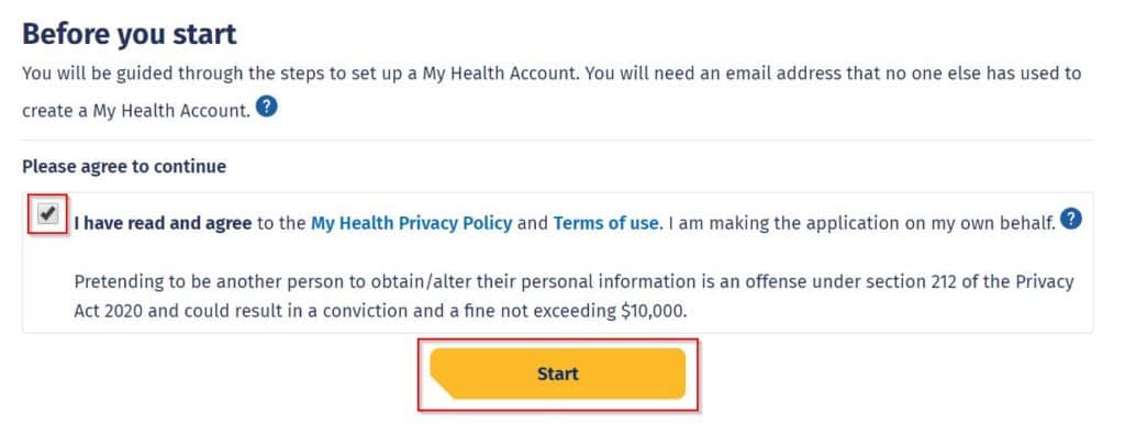 Accept terms of use