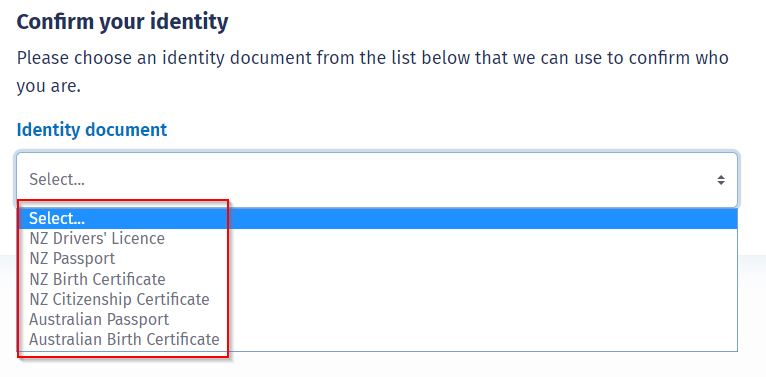 Choose Identity Document