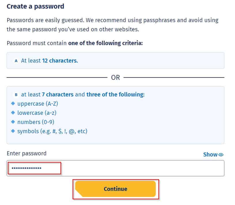 Create a Strong Password