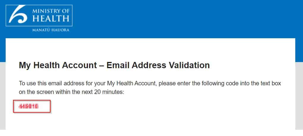 Email address verification code