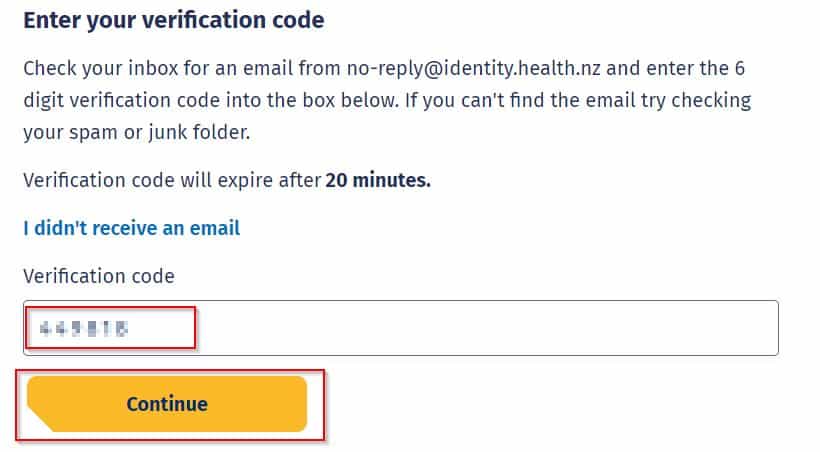 Enter verification code